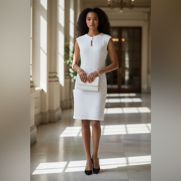 Sharagano Dresses & Skirts - Sharagano White Dress Very Elegant and Stunningly Beautiful☑️